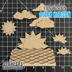 Stampers Anonymous Ocean Horizon Laser Cut Boards orn02 measurements