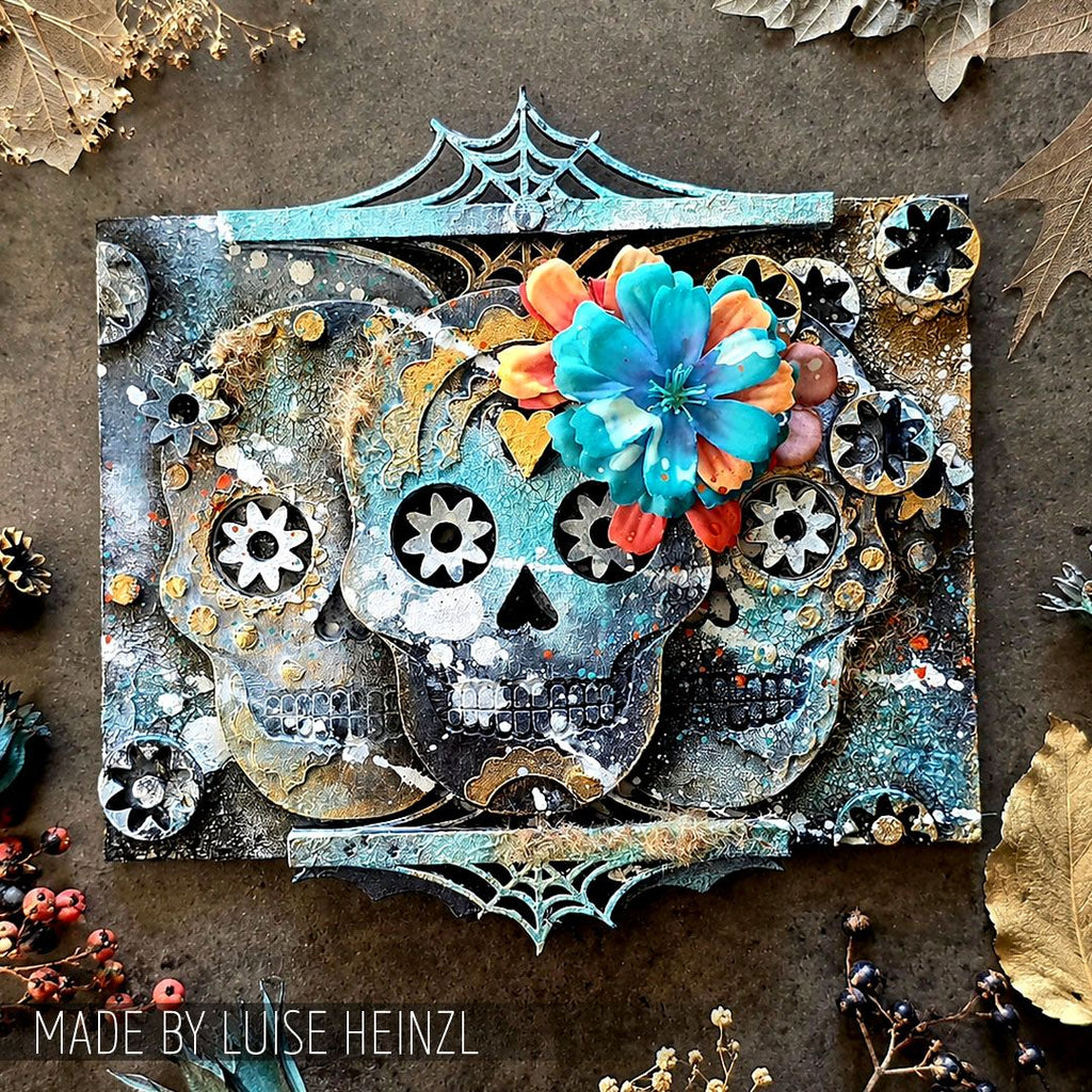 Stampers Anonymous Sugar Skull Laser Cut Boards orn04 3 skulls are luise heinzl