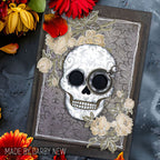 Stampers Anonymous Sugar Skull Laser Cut Boards orn04 monacle skull card darby new