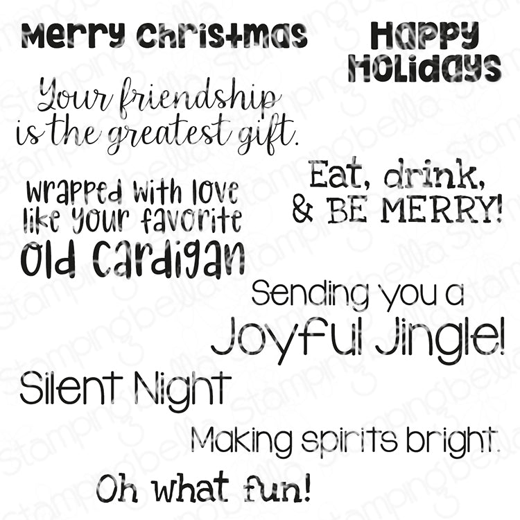 Stamping Bella Be Merry Sentiment Set Cling Stamps eb1411

