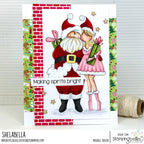 Stamping Bella Be Merry Sentiment Set Cling Stamps eb1411 santa