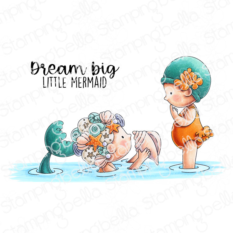 Stamping Bella Beach Bundle Girl Mermaid's Gift Cling Stamps eb1479