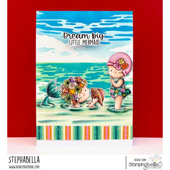 Stamping Bella Beach Bundle Girl Mermaid's Gift Cling Stamps eb1479 dream big little mermaid stephabella