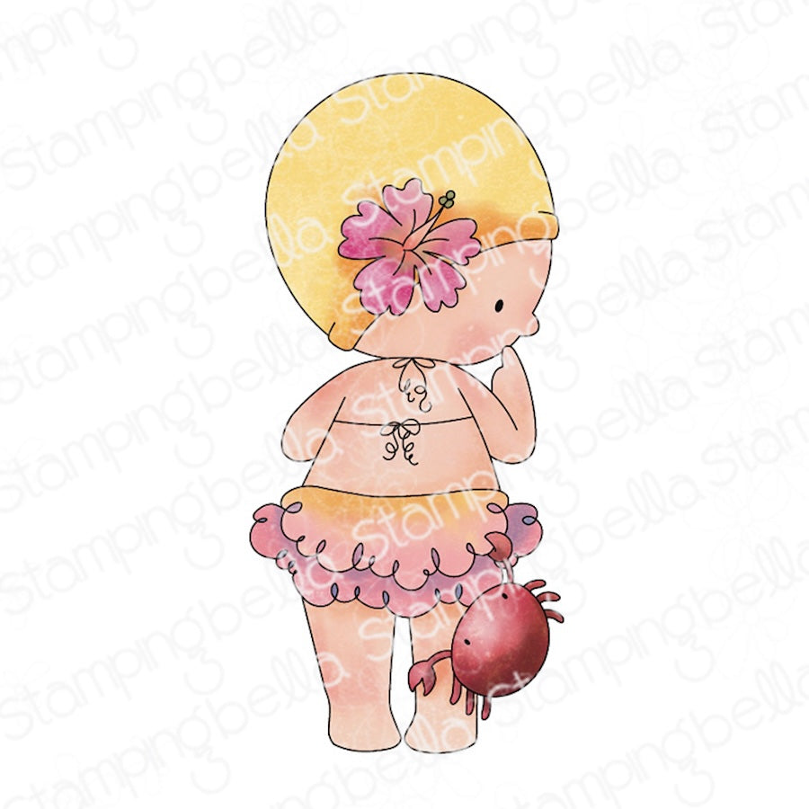 Stamping Bella Beach Bundle Girl in a Pinch Cling Stamp eb1384