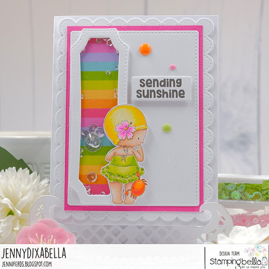 Stamping Bella Beach Bundle Girl in a Pinch Cling Stamp eb1384 sunshine