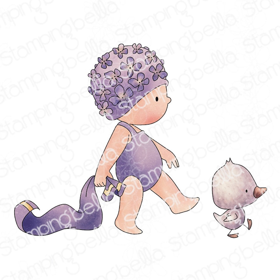 Stamping Bella Beach Bundle Girl with a Seagull Cling Stamps eb1386