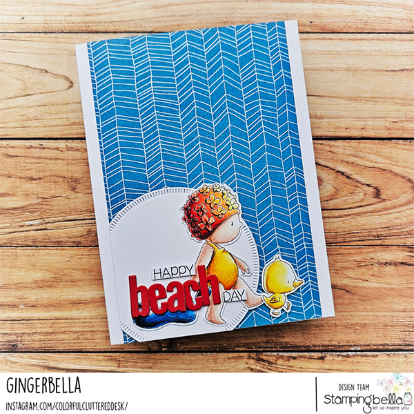 Stamping Bella Beach Bundle Girl with a Seagull Cling Stamps eb1386 duck