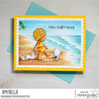 Stamping Bella Beach Bundle Girl with a Seagull Cling Stamps eb1386 gullfriend