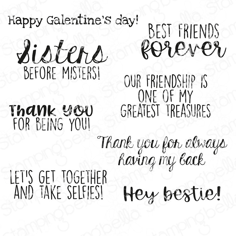 Stamping Bella Best Friends Sentiment Set Cling Stamps eb1460