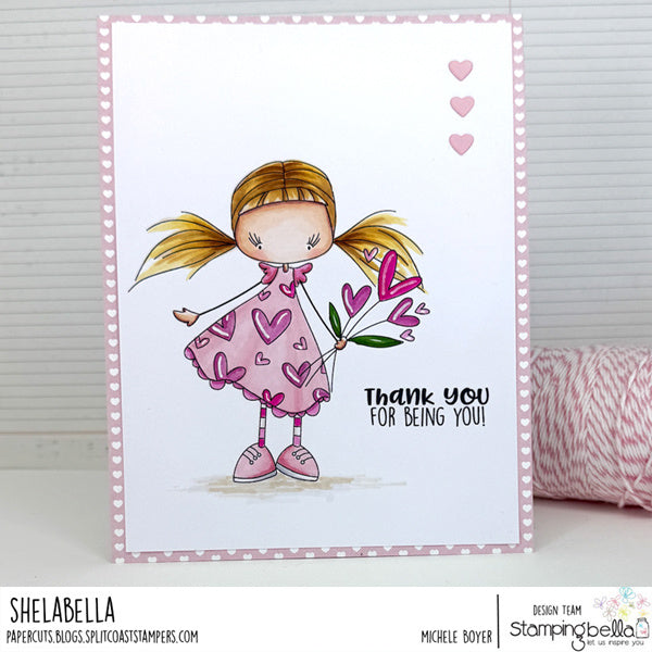 Stamping Bella Best Friends Sentiment Set Cling Stamps eb1460 flower