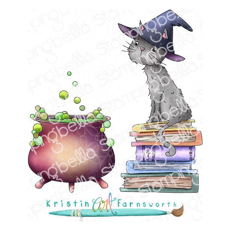 Stamping Bella Black Cat Magic Cling Stamps kf1349 1