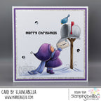 Stamping Bella Bundle Girl Sending a Letter to Santa Cling Stamp eb1413 mailbox