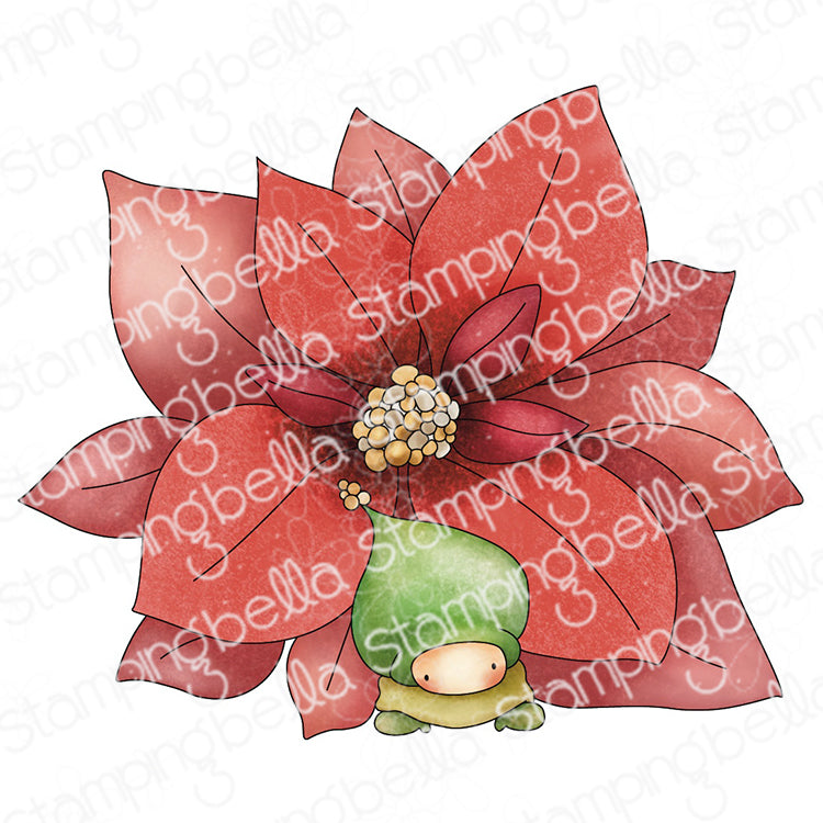 Stamping Bella Bundle Girl with Poinsettia Cling Stamp eb1414
