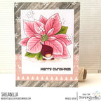 Stamping Bella Bundle Girl with Poinsettia Cling Stamp eb1414 flower