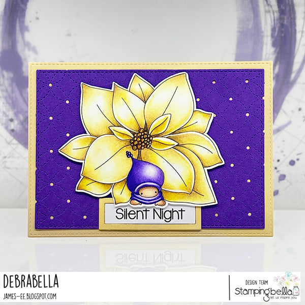 Stamping Bella Bundle Girl with Poinsettia Cling Stamp eb1414 silent night