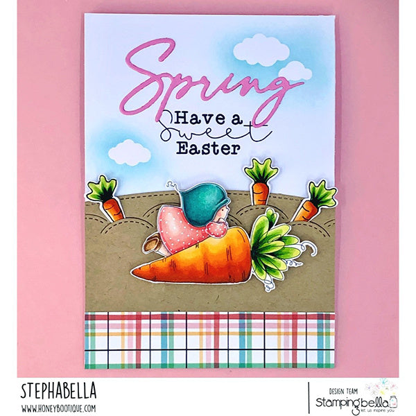Stamping Bella Bundle Girl with a Carrot Cling Stamp eb1371 spring