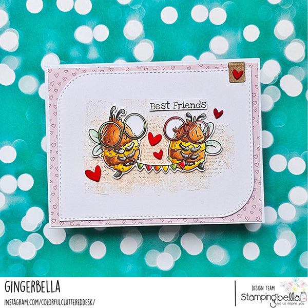 Stamping Bella Buzzy Bee Buddies Cling Stamp ag1478 best friends