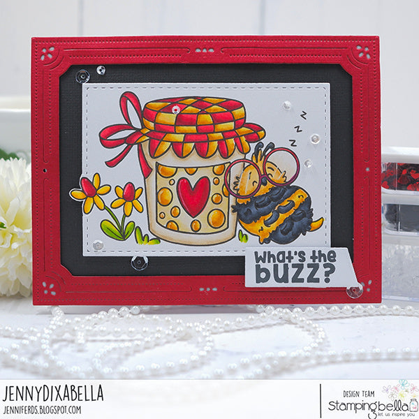 Stamping Bella Buzzy Bee and the Honey Jar Cling Stamp ag1477 whats the buzz