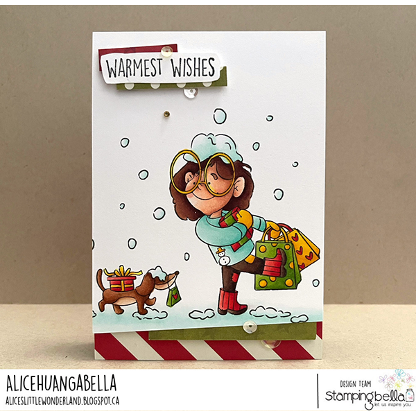 Stamping Bella Christmas Shopping Pals Cling Stamp ag1345 warm wishes