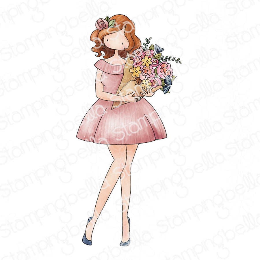 Stamping Bella Curvy Girl Can Buy Herself Flowers Cling Stamp eb1390