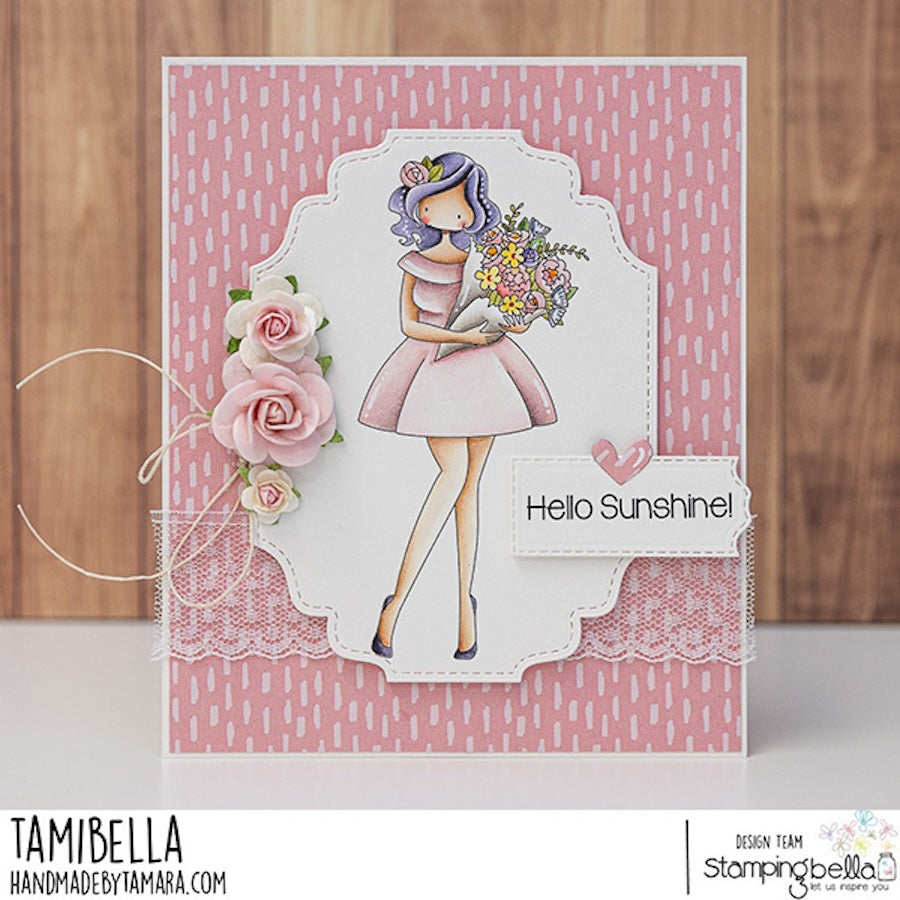 Stamping Bella Curvy Girl Can Buy Herself Flowers Cling Stamp eb1390 sunshine