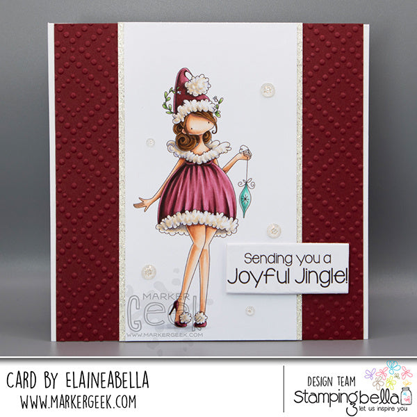Stamping Bella Curvy Girl Feels Festive Cling Stamp eb1415 jingle