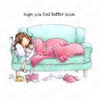 Stamping Bella Curvy Girl Get Well Soon Cling Stamps eb1462