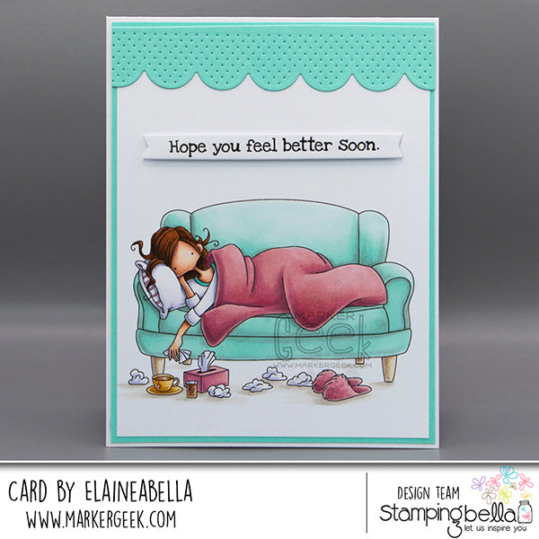 Stamping Bella Curvy Girl Get Well Soon Cling Stamps eb1462 better soon
