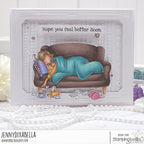 Stamping Bella Curvy Girl Get Well Soon Cling Stamps eb1462 blanket