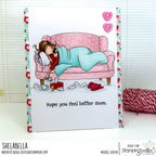 Stamping Bella Curvy Girl Get Well Soon Cling Stamps eb1462 couch