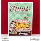 Stamping Bella Curvy Girl Get Well Soon Cling Stamps eb1462 hugs