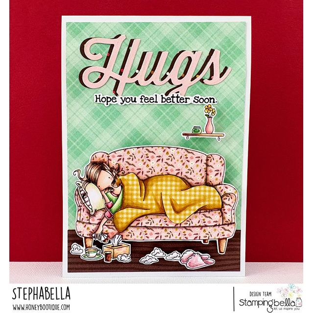 Stamping Bella Curvy Girl Get Well Soon Cling Stamps eb1462 hugs