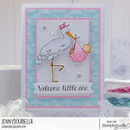 Stamping Bella Delivery from the Stork Cling Stamp eb1361 welcome