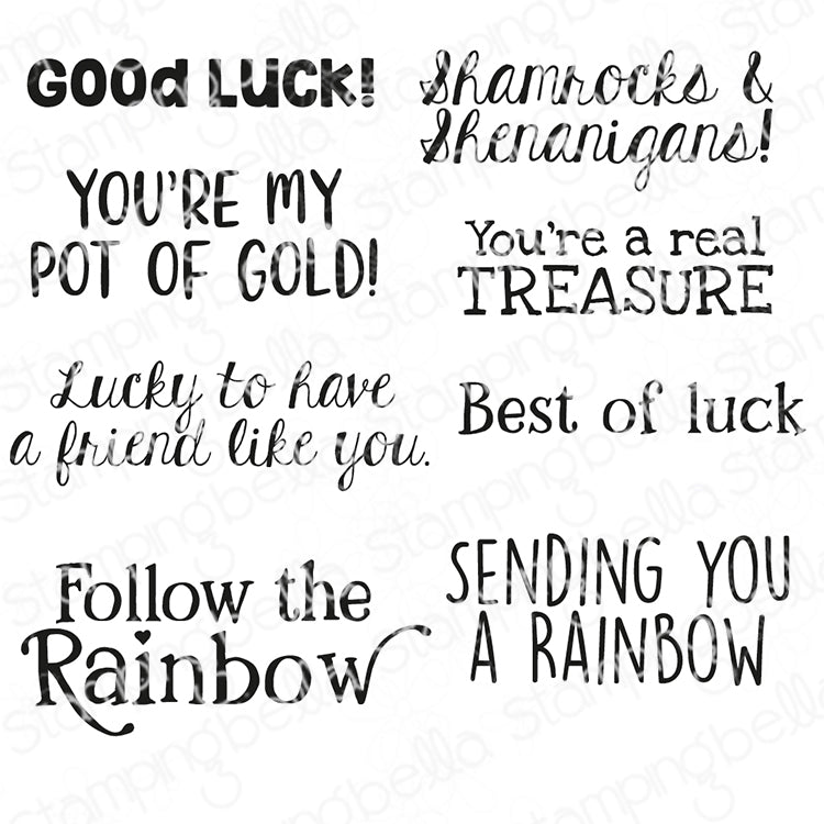 Stamping Bella Good Luck Sentiment Set Cling Stamps eb1459