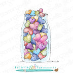 Stamping Bella Jar of Hearts Cling Stamp kf1310