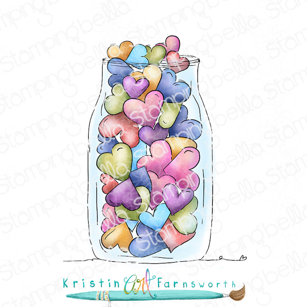 Stamping Bella Jar of Hearts Cling Stamp kf1310