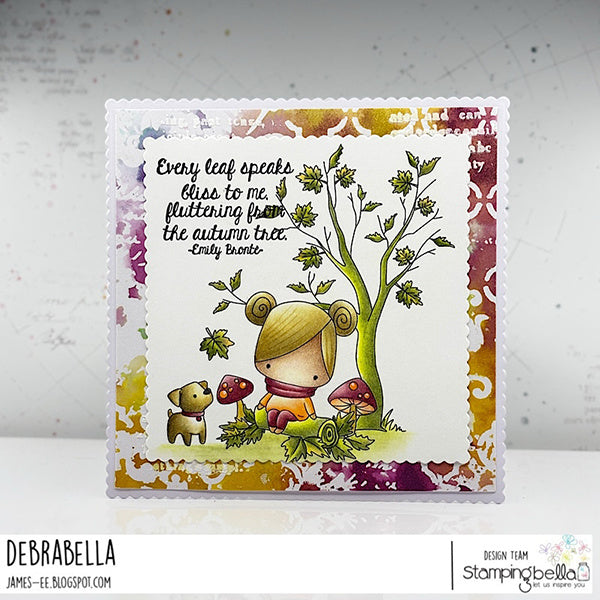 Stamping Bella Little Cutie Autumn in the Woods Cling Stamp eb1418 tree