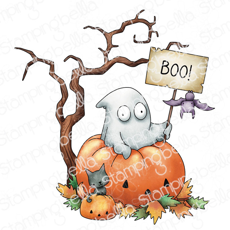 Stamping Bella Little Cutie Ghostly Fun Cling Stamp eb1419
