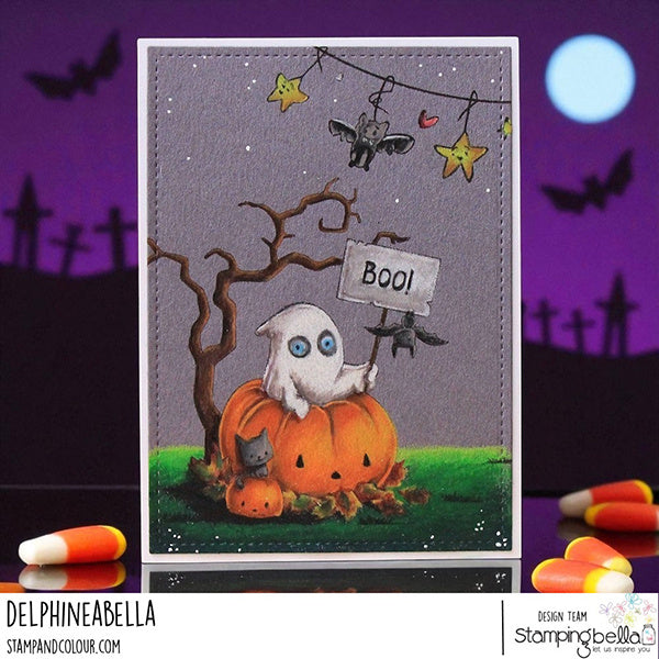 Stamping Bella Little Cutie Ghostly Fun Cling Stamp eb1419 boo
