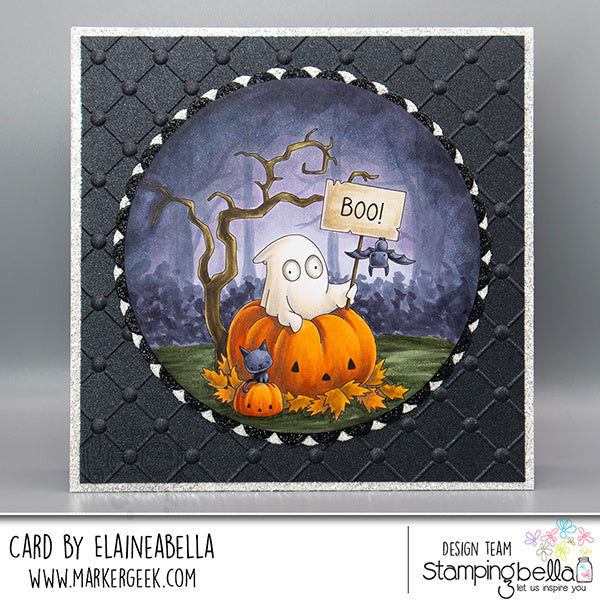 Stamping Bella Little Cutie Ghostly Fun Cling Stamp eb1419 pumpkin