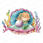 Stamping Bella Little Cutie Mermaid in a Clam Shell Cling Stamp eb1325