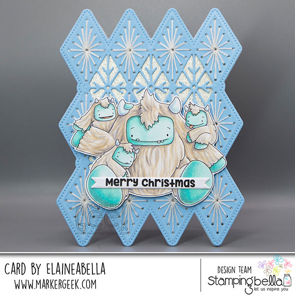 Stamping Bella Little Cutie Yetis Cling Stamp eb1421 christmas