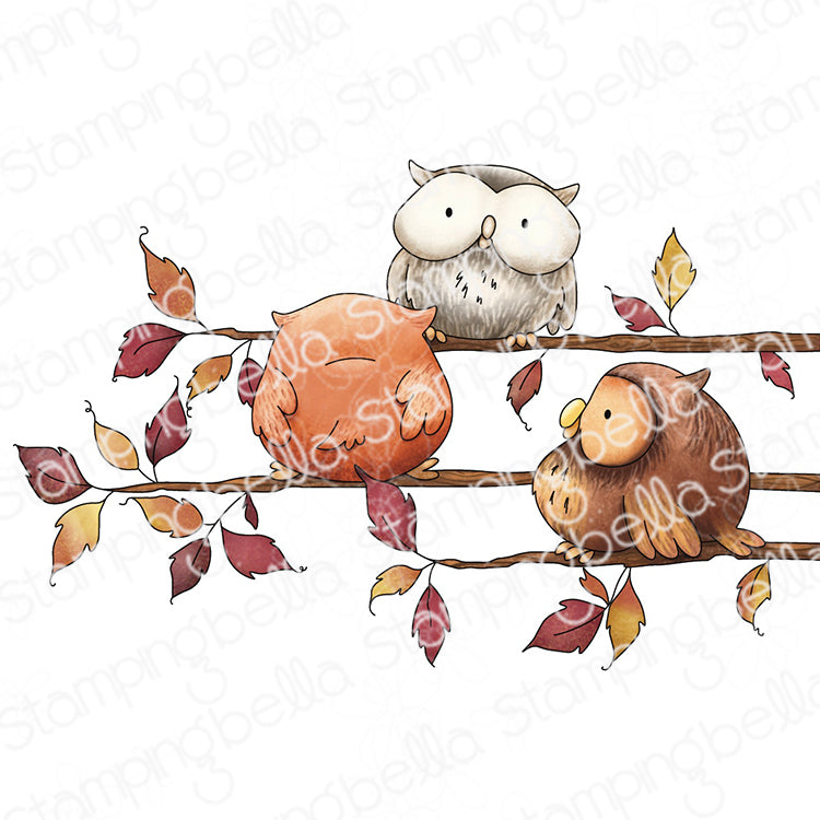 Stamping Bella Little Owl Trio Cling Stamp eb1422
