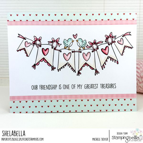 Stamping Bella Lovely Banner Cling Stamp ag1446 treasures