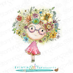 Stamping Bella Lunettes - Flower Power Cling Stamp kf1312