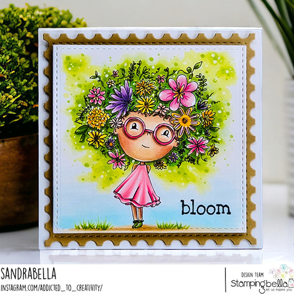 Stamping Bella Lunettes - Flower Power Cling Stamp kf1312