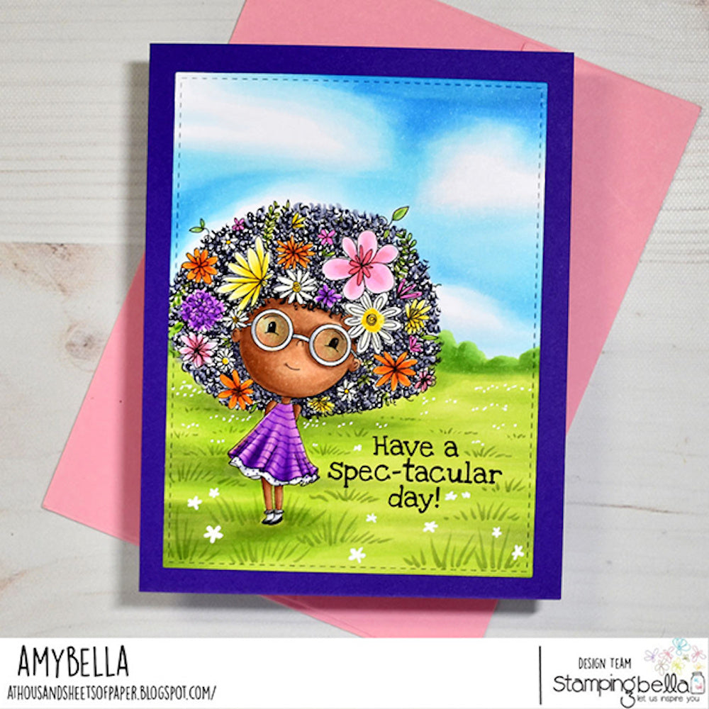 Stamping Bella Lunettes - Flower Power Cling Stamp kf1312