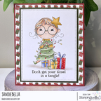 Stamping Bella Lunettes Christmas Girl Cling Stamps kf1358 tinsel