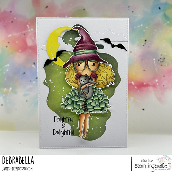 Stamping Bella Lunettes Witchy Cling Stamp kf1354 little witch