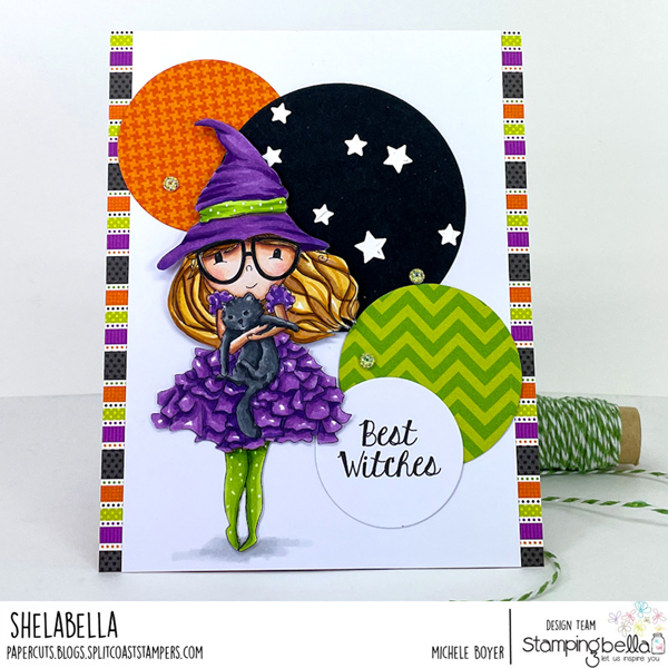 Stamping Bella Lunettes Witchy Cling Stamp kf1354 purple dress